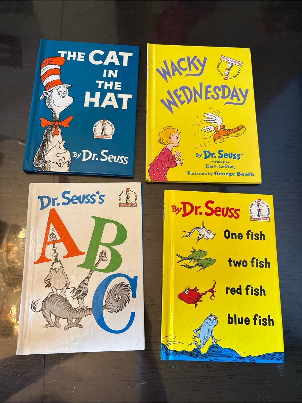 Dr. Seuss Hardcover Book Lot - ABC Cat in Hat One Fish Wacky Wednesday